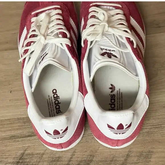 adidas Gazelle Shoes Collegiate Burgundy/White Size Mens 6 / Womens 7
